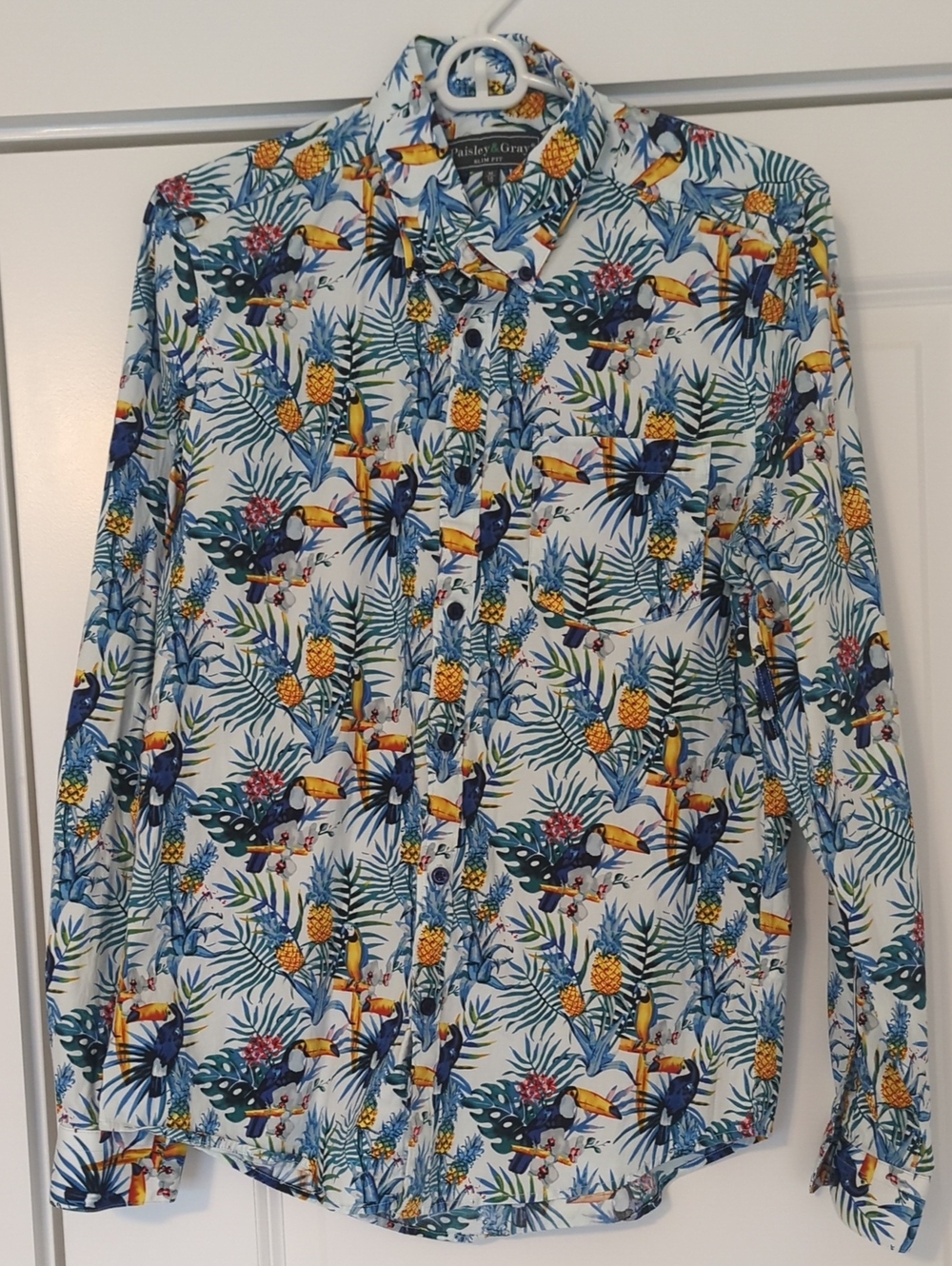 Tropical Print Button-up Shirt